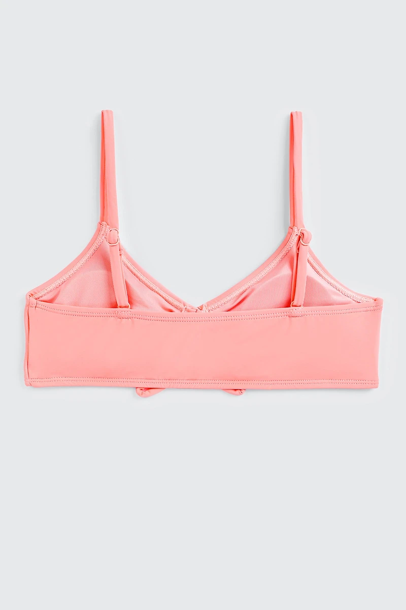 Ruched Floral Bikini Top