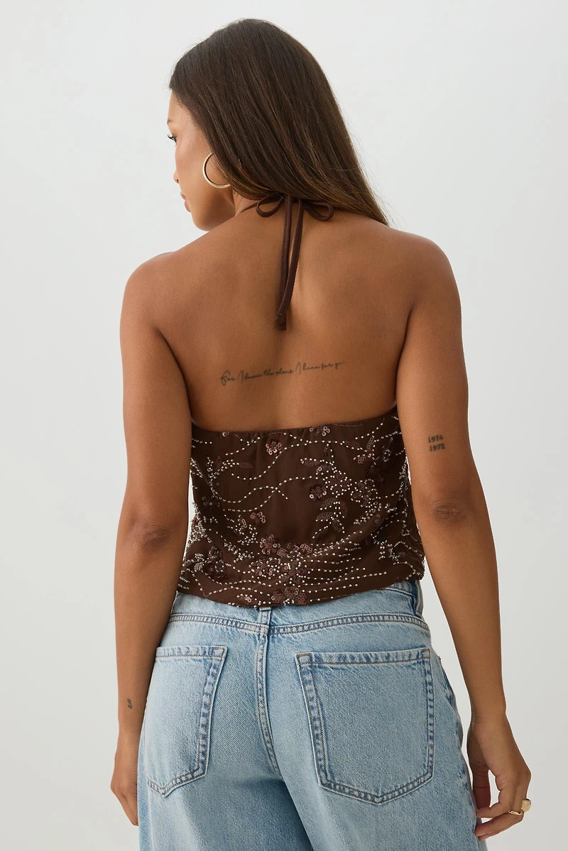 Beaded Halter Top