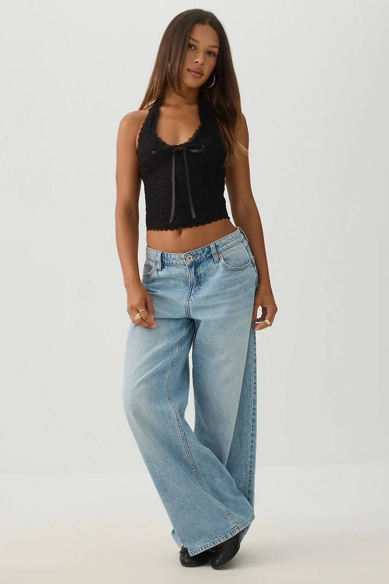 Lace Halter Tank Top