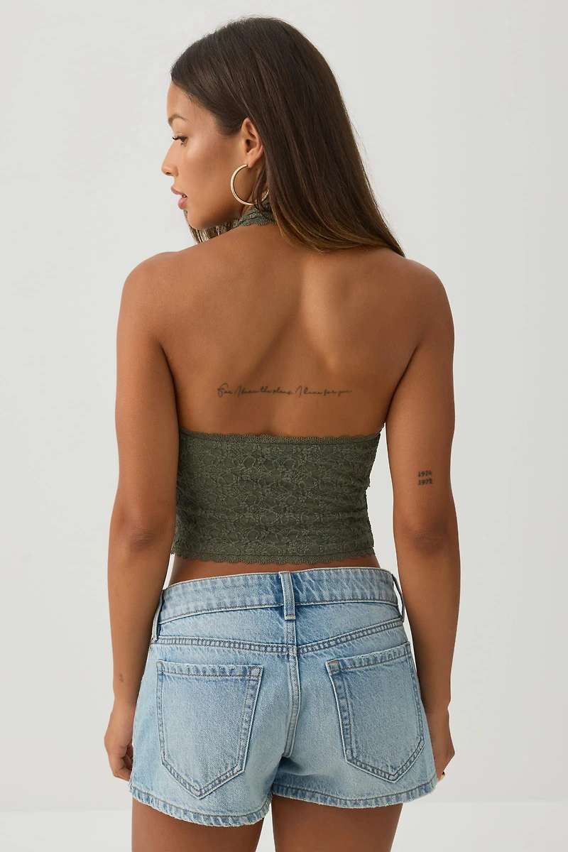 Lace Halter Tank Top