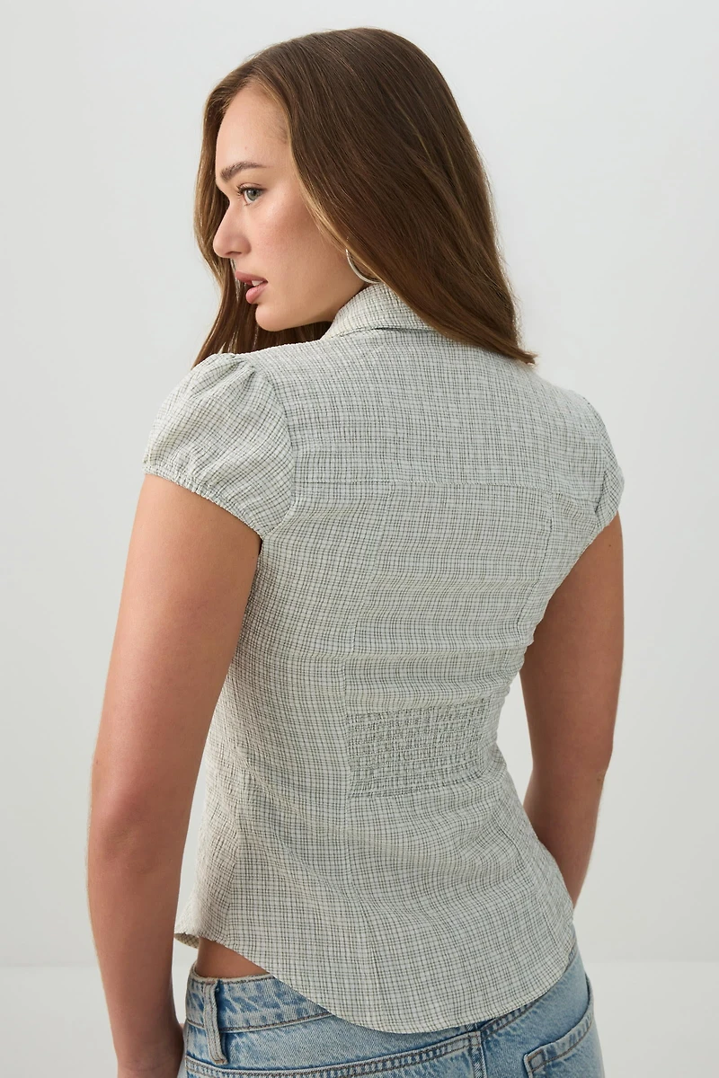 Short Sleeve Fitted Blouse