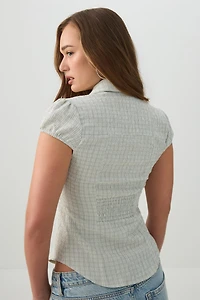Short Sleeve Fitted Blouse