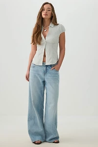 Short Sleeve Fitted Blouse