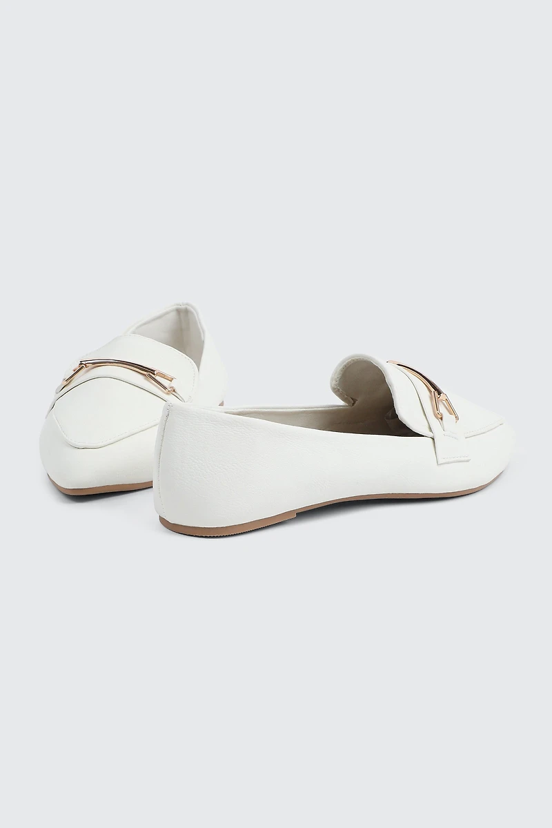 Faux Leather Pointed Toe Loafers