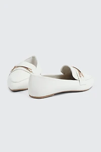 Faux Leather Pointed Toe Loafers