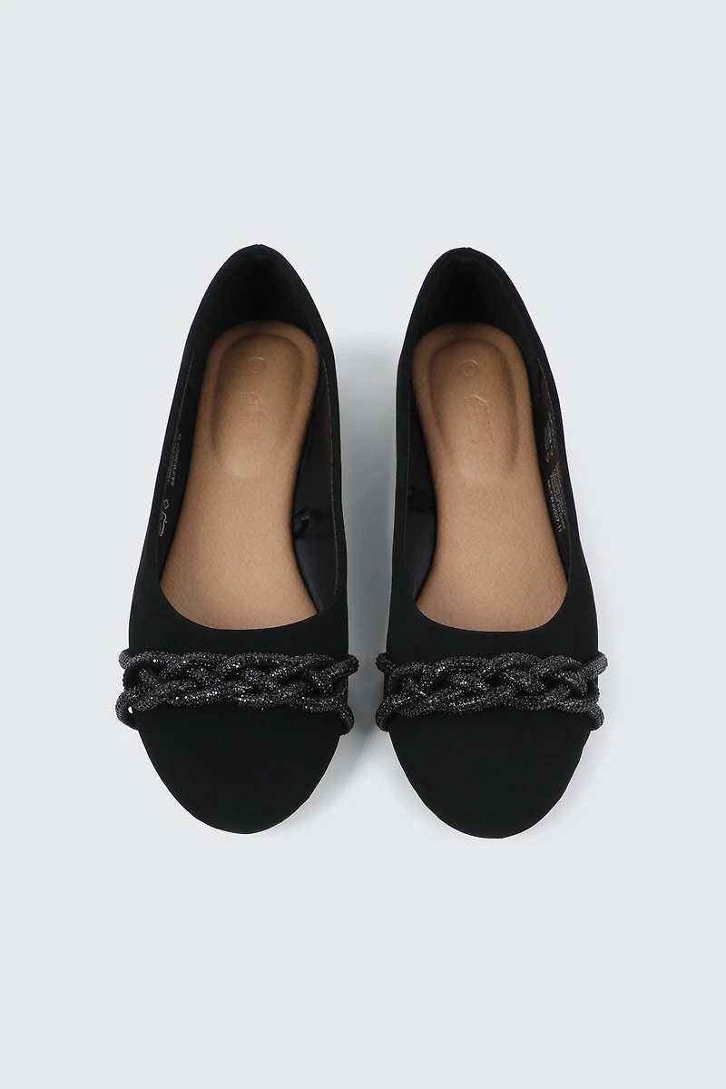 Ballerines en faux suède à détail tressé