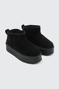 Mini Faux Sheepskin Platform Boots