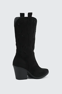 Floral Cutout Cowboy Boots