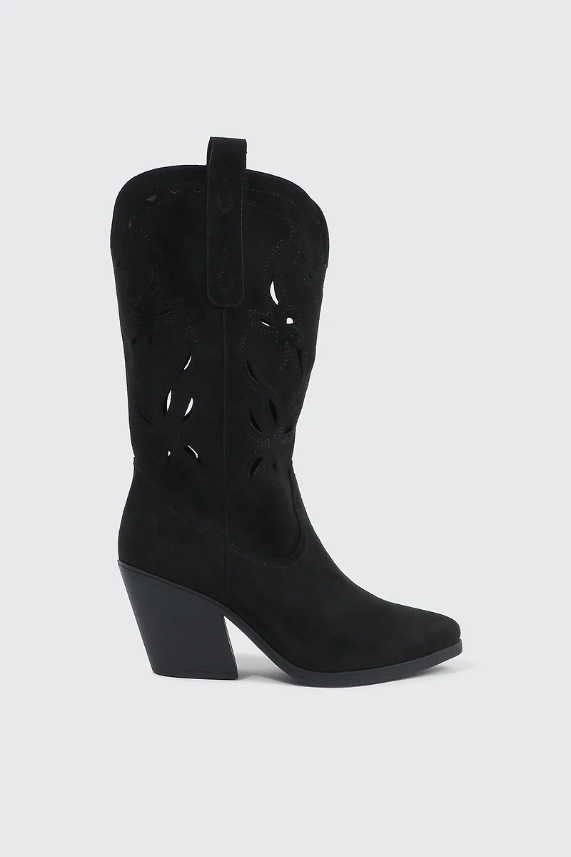 Floral Cutout Cowboy Boots