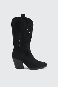 Floral Cutout Cowboy Boots