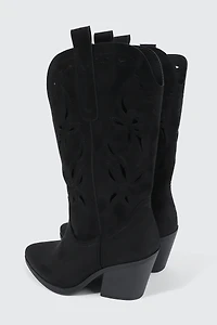 Floral Cutout Cowboy Boots