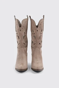 Floral Cutout Cowboy Boots