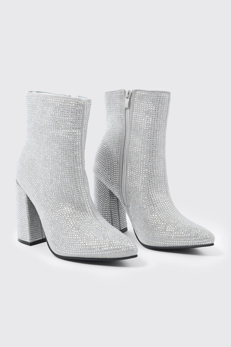Rhinestone Ankle Boots