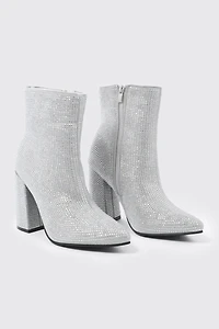 Rhinestone Ankle Boots