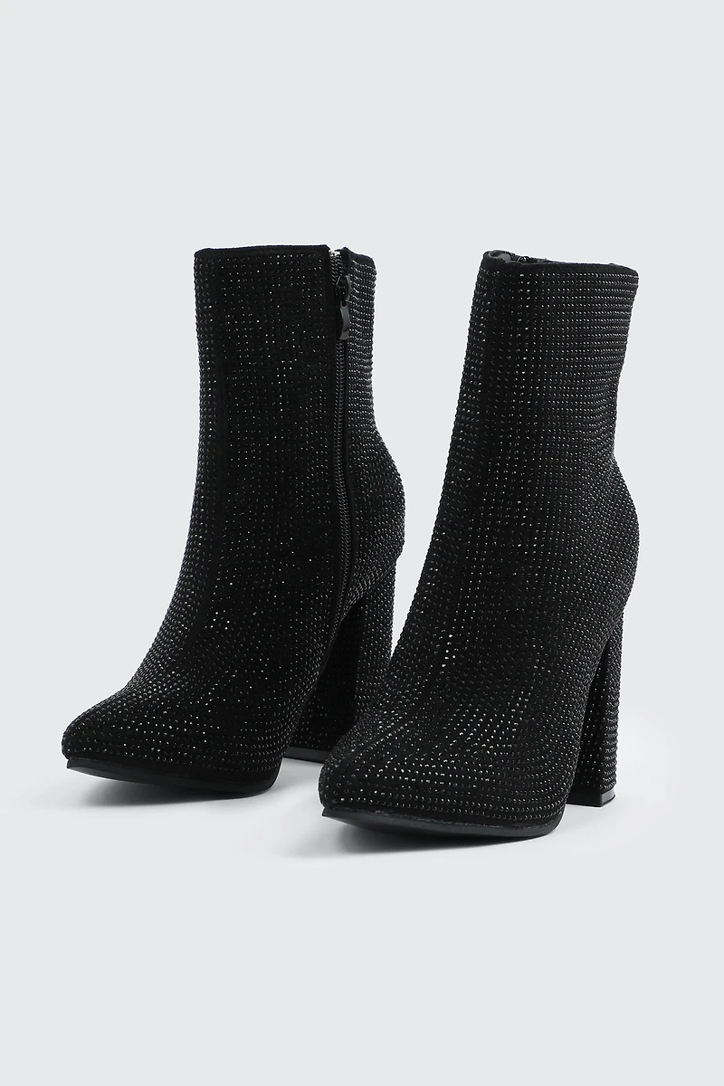 Rhinestone Ankle Boots