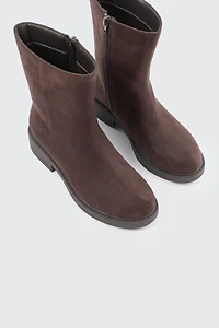 Faux Suede Mid Calf Boots