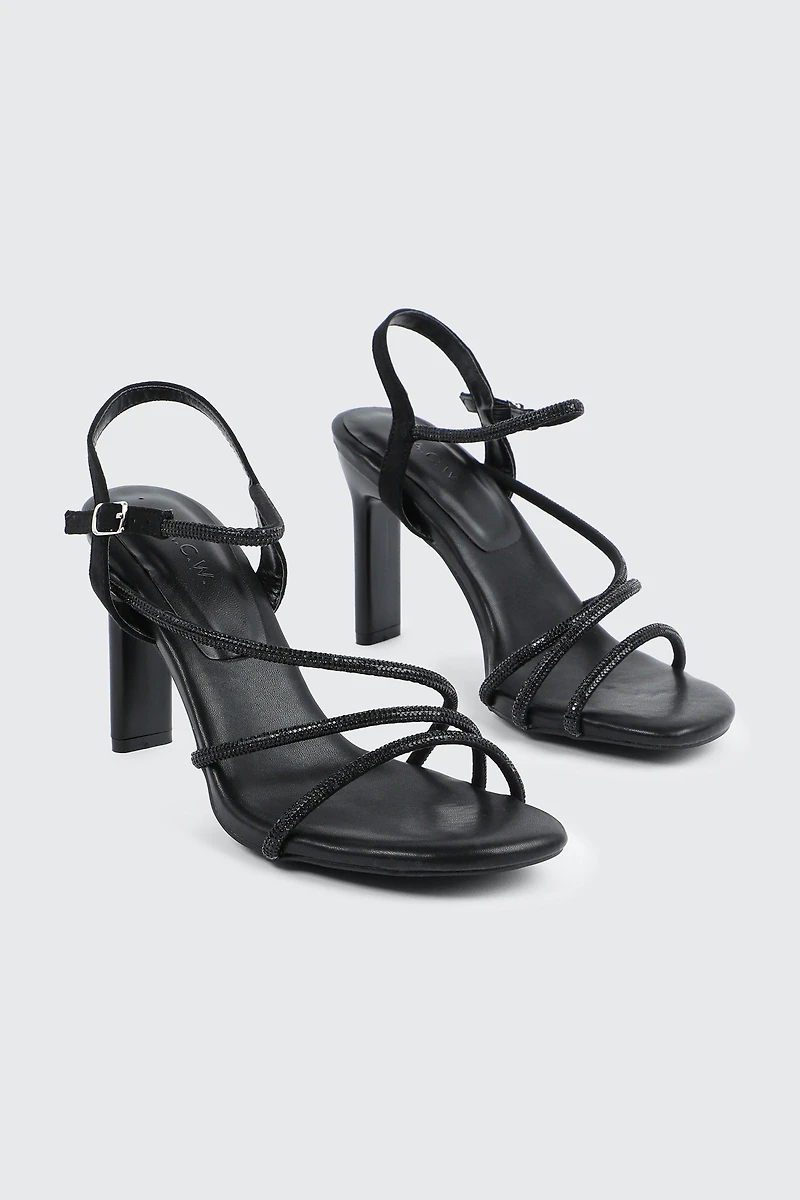 Embellished Strappy Heel Sandals