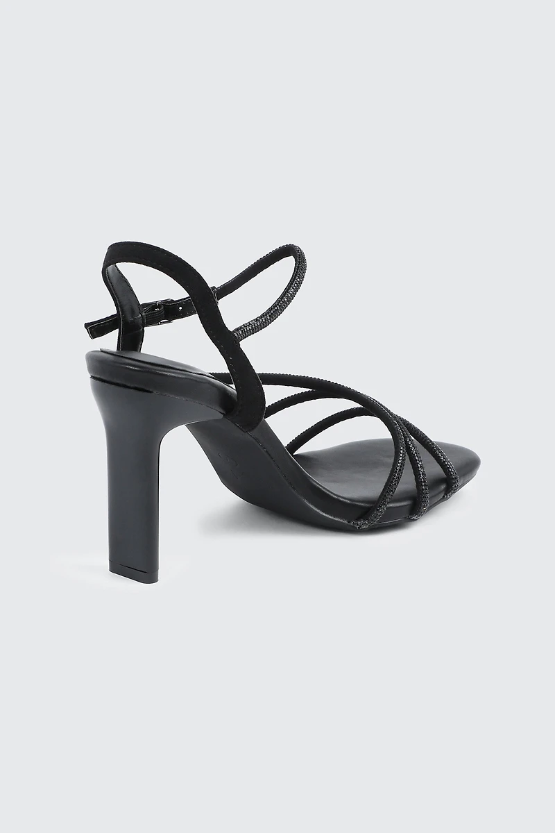 Embellished Strappy Heel Sandals