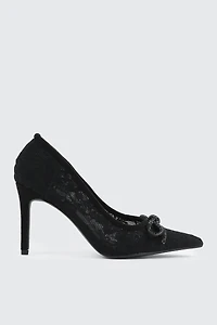 Rhinestone Bow Pumps