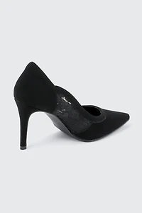 Faux Suede & Lace Pumps