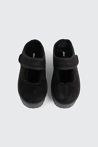 Faux Sheepskin Mary Janes