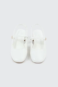 Slingback Shoes with Metal Ornament