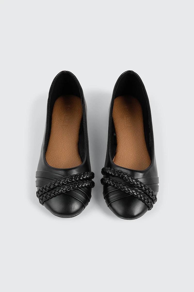 Ballerina Flats with Braided Detail