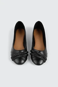 Ballerina Flats with Braided Detail