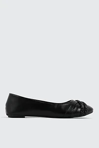 Ballerina Flats with Braided Detail