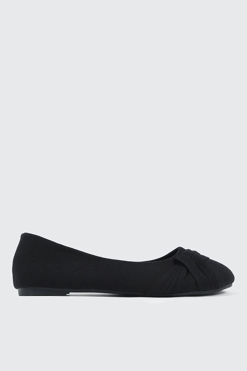 Ballerines plissées à bout rond