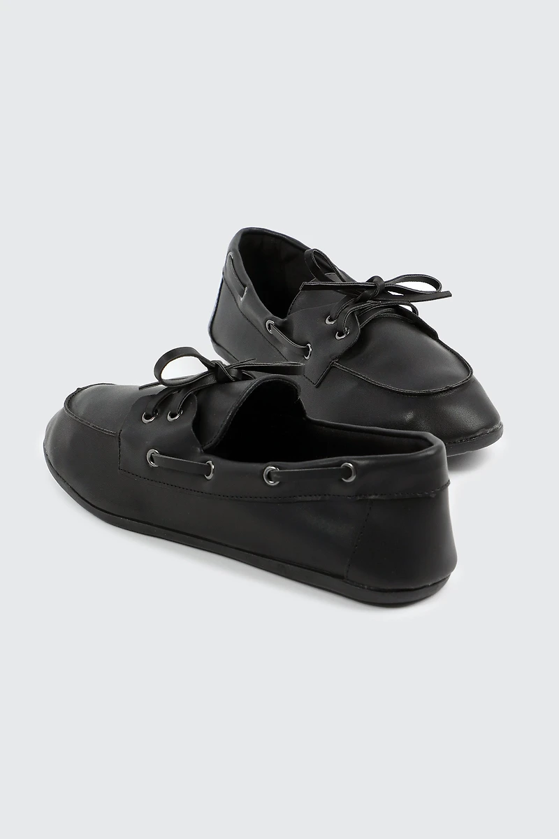 Faux Leather Boat Shoes