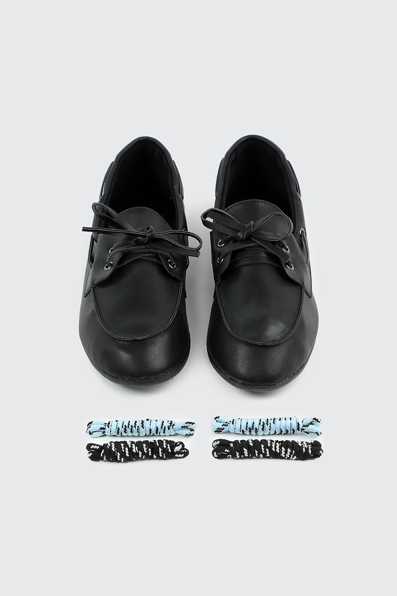 Faux Leather Boat Shoes