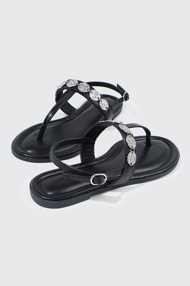 Strappy Sandals with Coin Charms