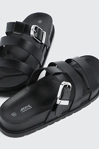 Chunky Slides with Buckle Detail