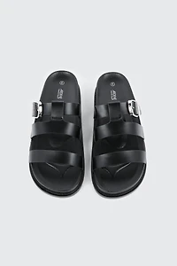 Chunky Slides with Buckle Detail
