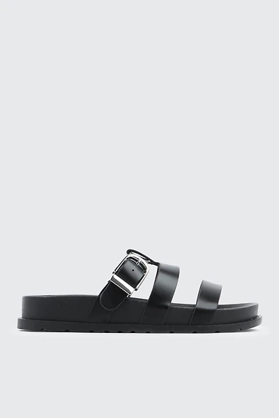 Chunky Slides with Buckle Detail