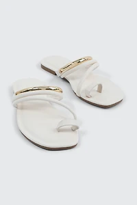 Square Toe Strappy Flat Sandals