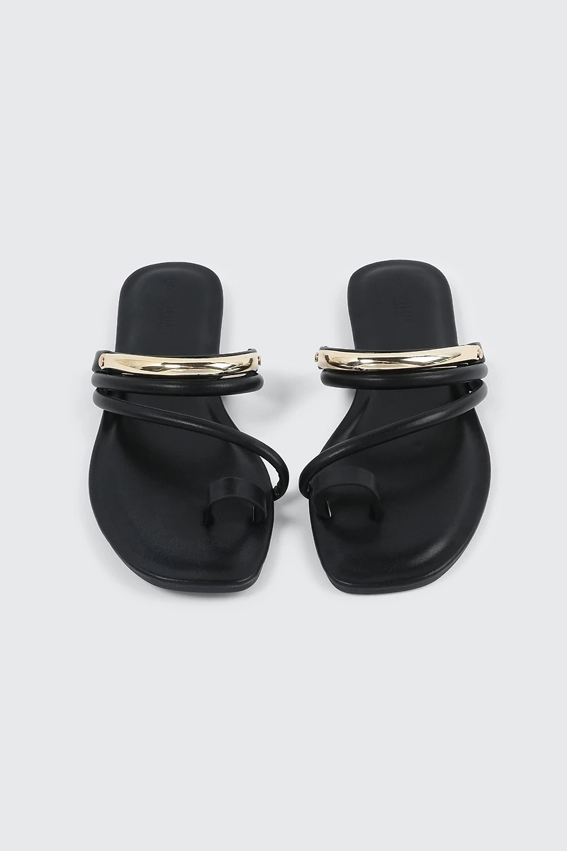 Square Toe Strappy Flat Sandals