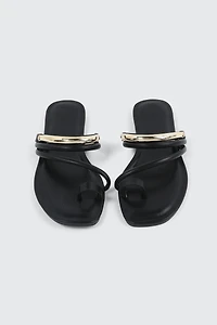 Square Toe Strappy Flat Sandals