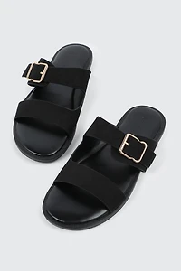 Faux Suede Flat Sandals