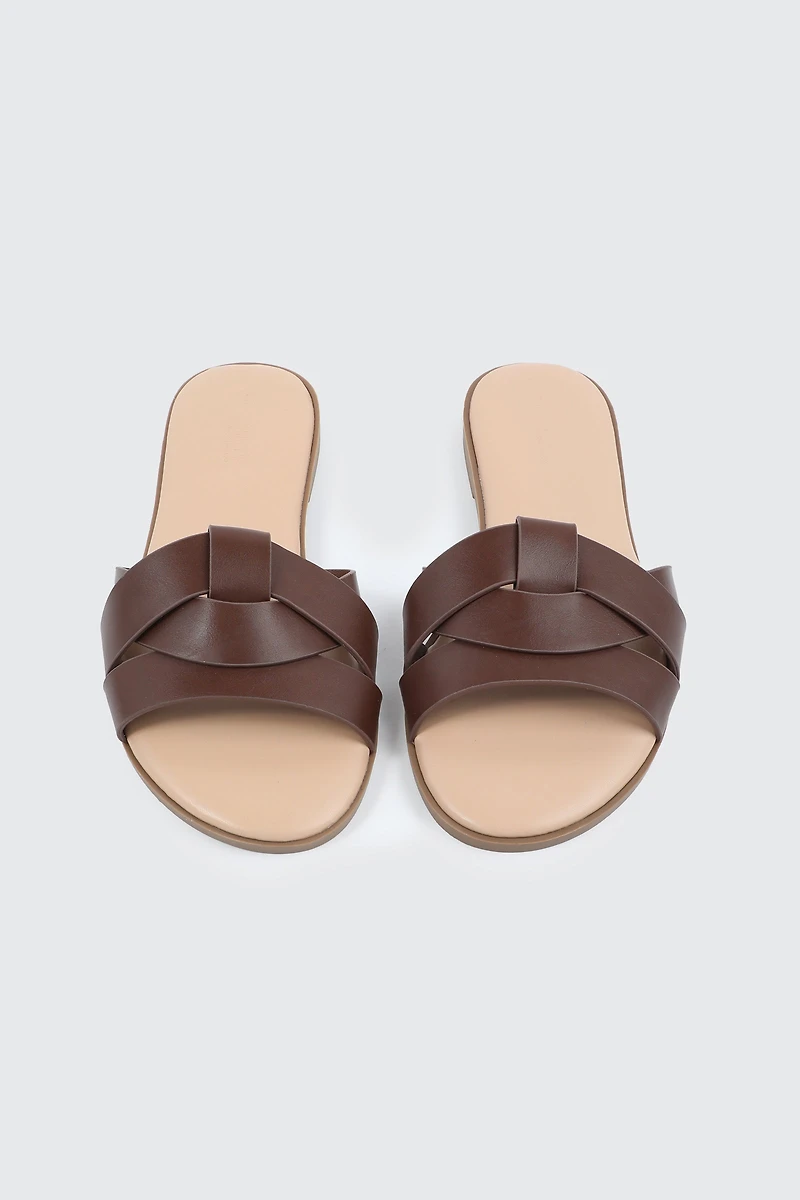 Braided Vamp Flat Sandals