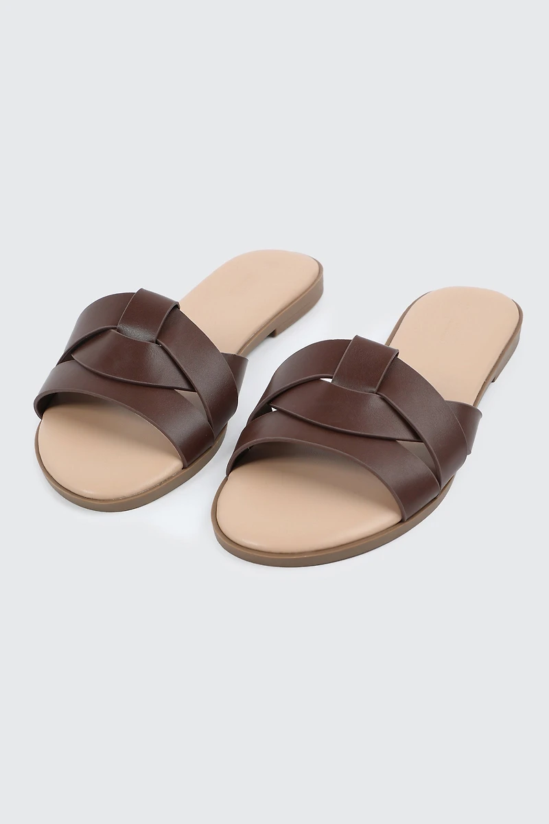 Braided Vamp Flat Sandals