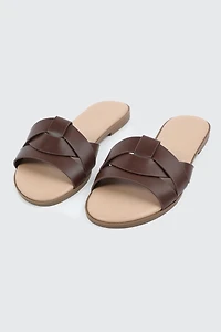 Braided Vamp Flat Sandals