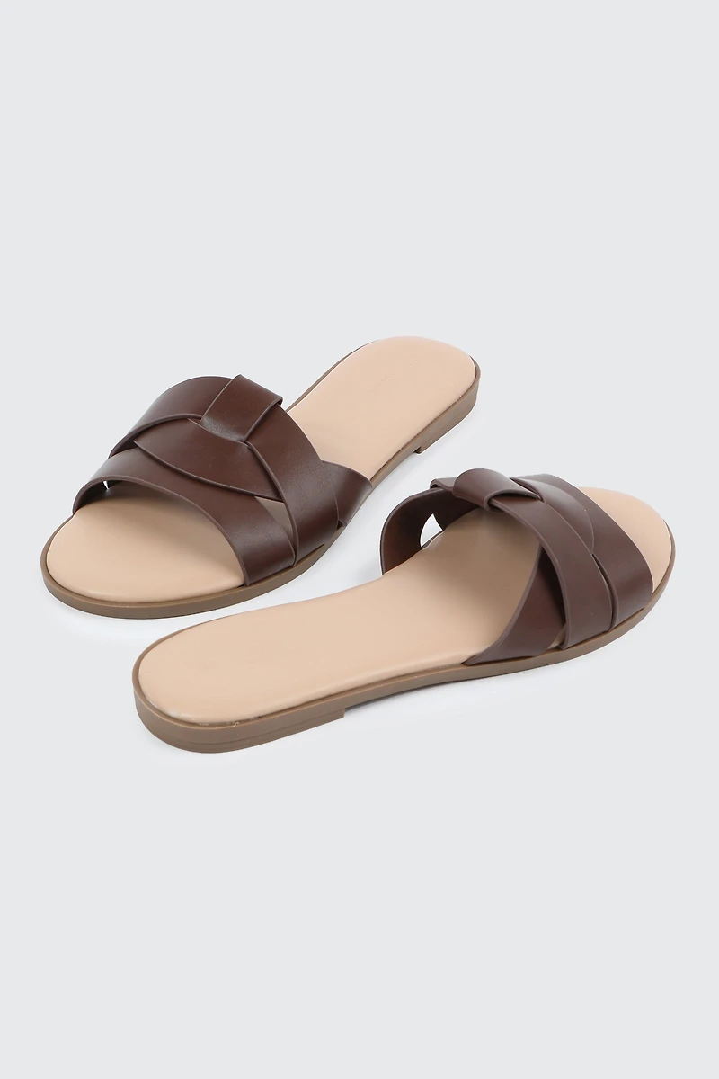 Braided Vamp Flat Sandals