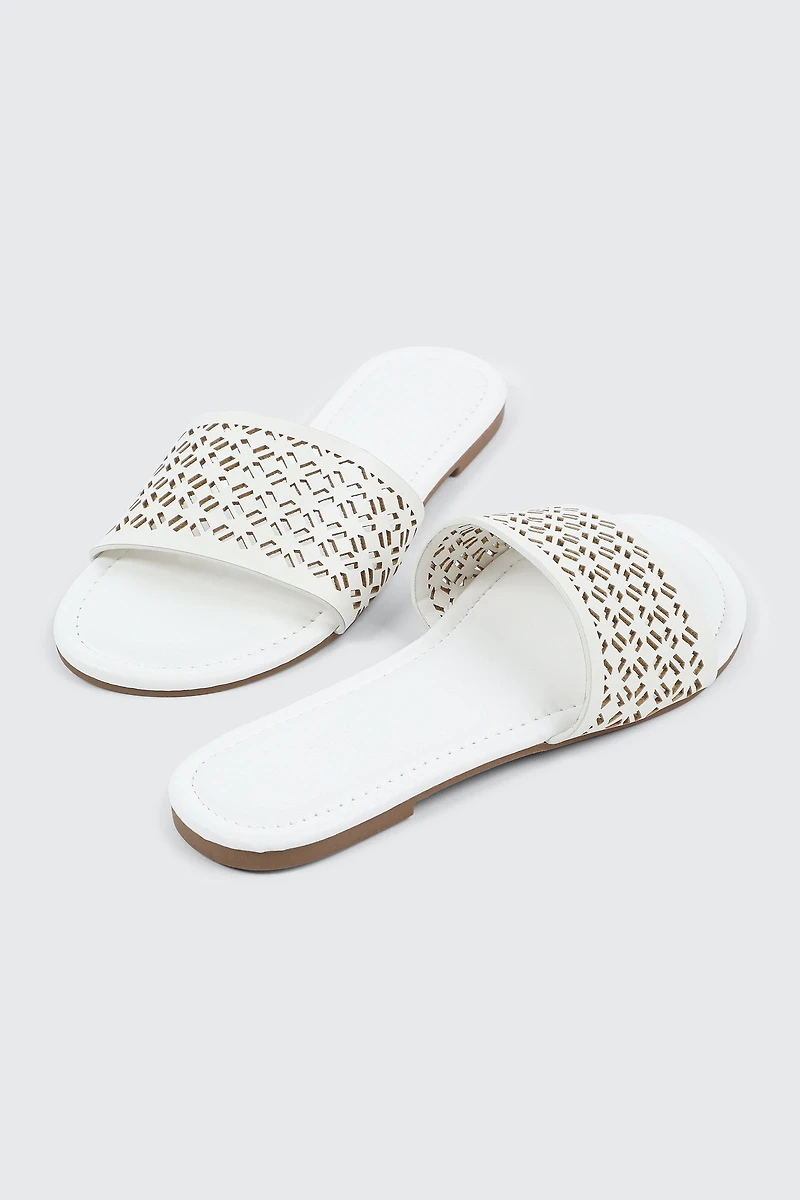 Flat Sandals with Cutout Design