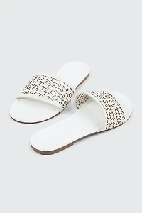 Flat Sandals with Cutout Design