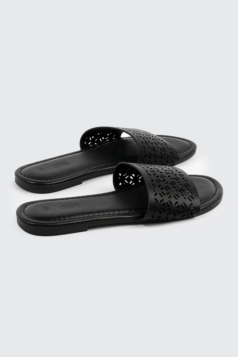 Flat Sandals with Cutout Design