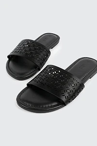 Flat Sandals with Cutout Design