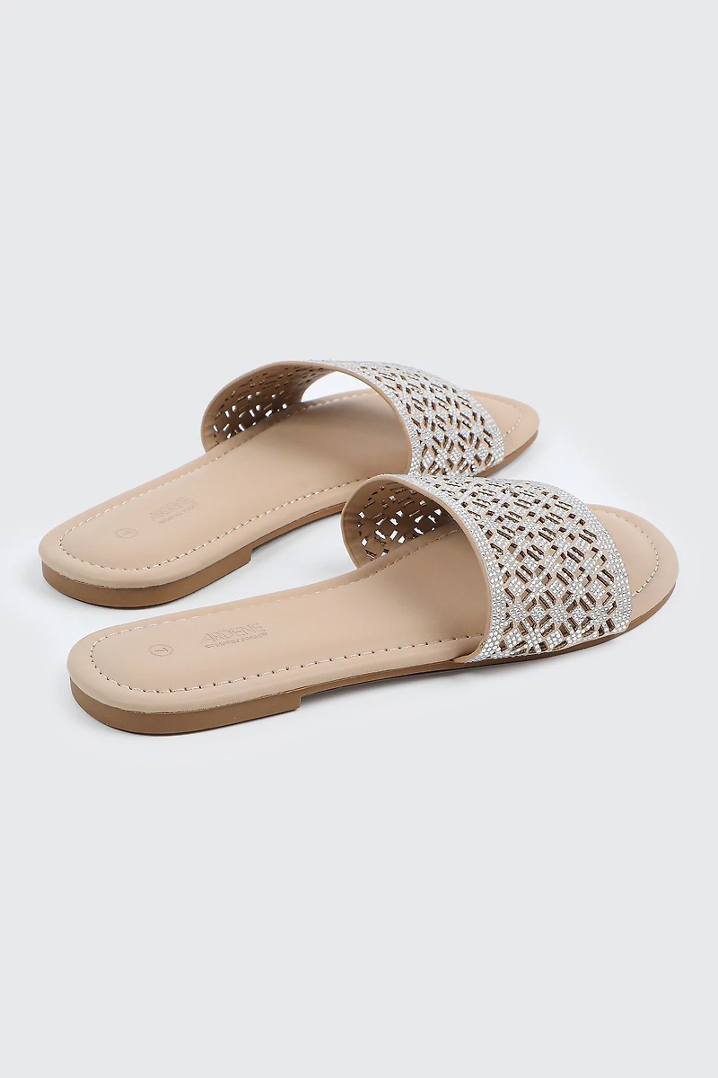 Flat Sandals with Cutout Design