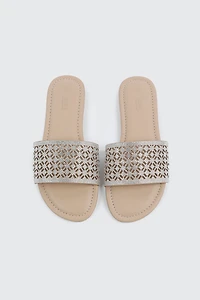 Flat Sandals with Cutout Design